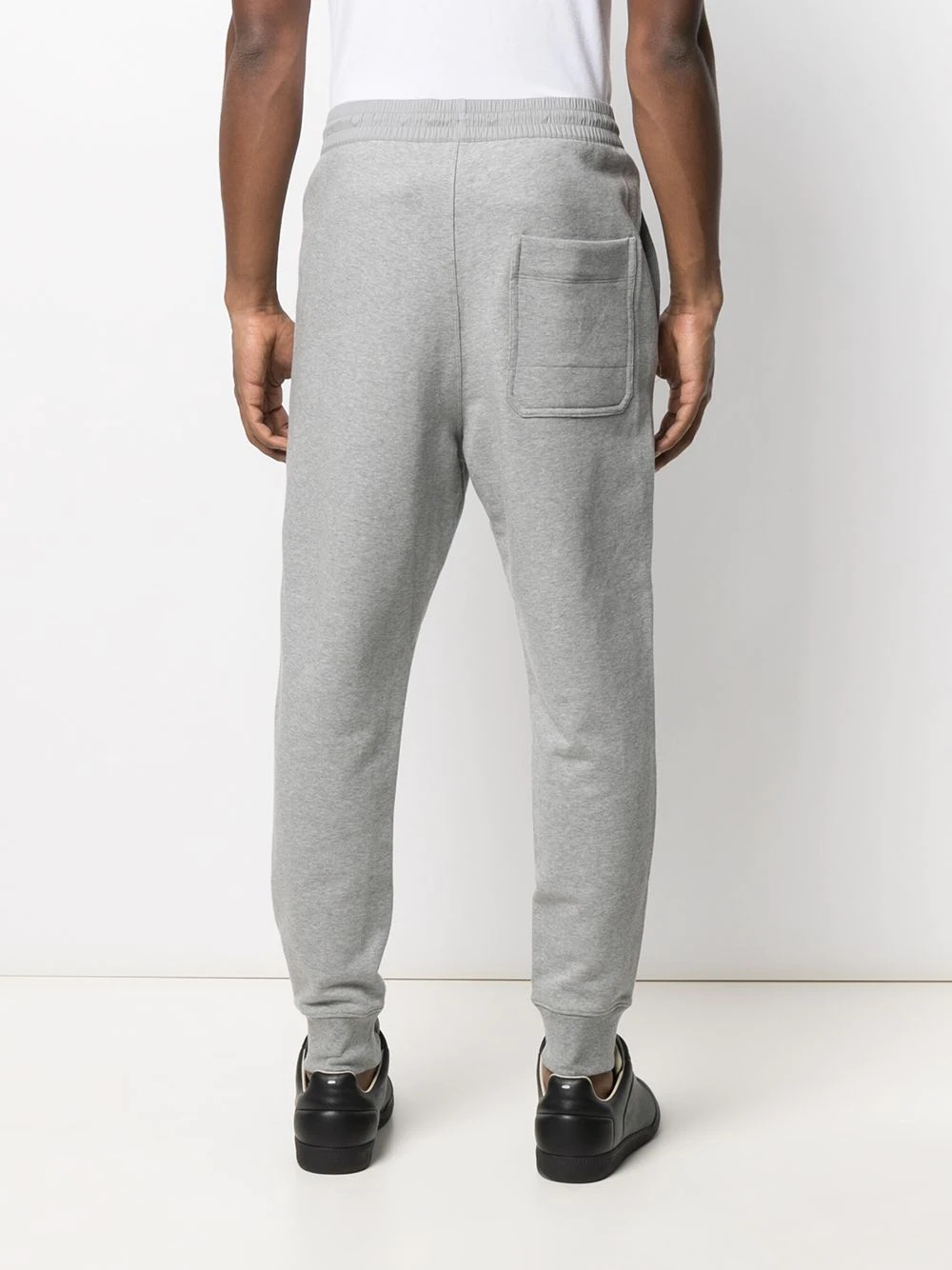 drawstring-waist cotton track trousers - 4