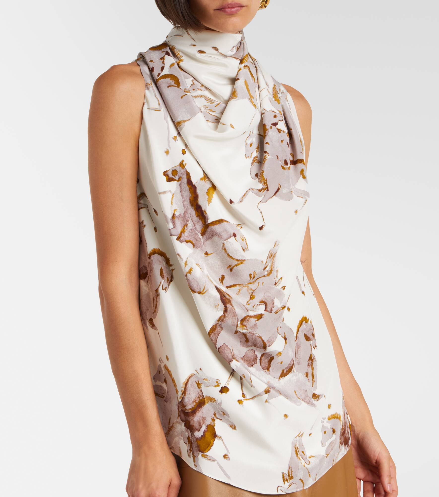 Sleary draped silk top - 6