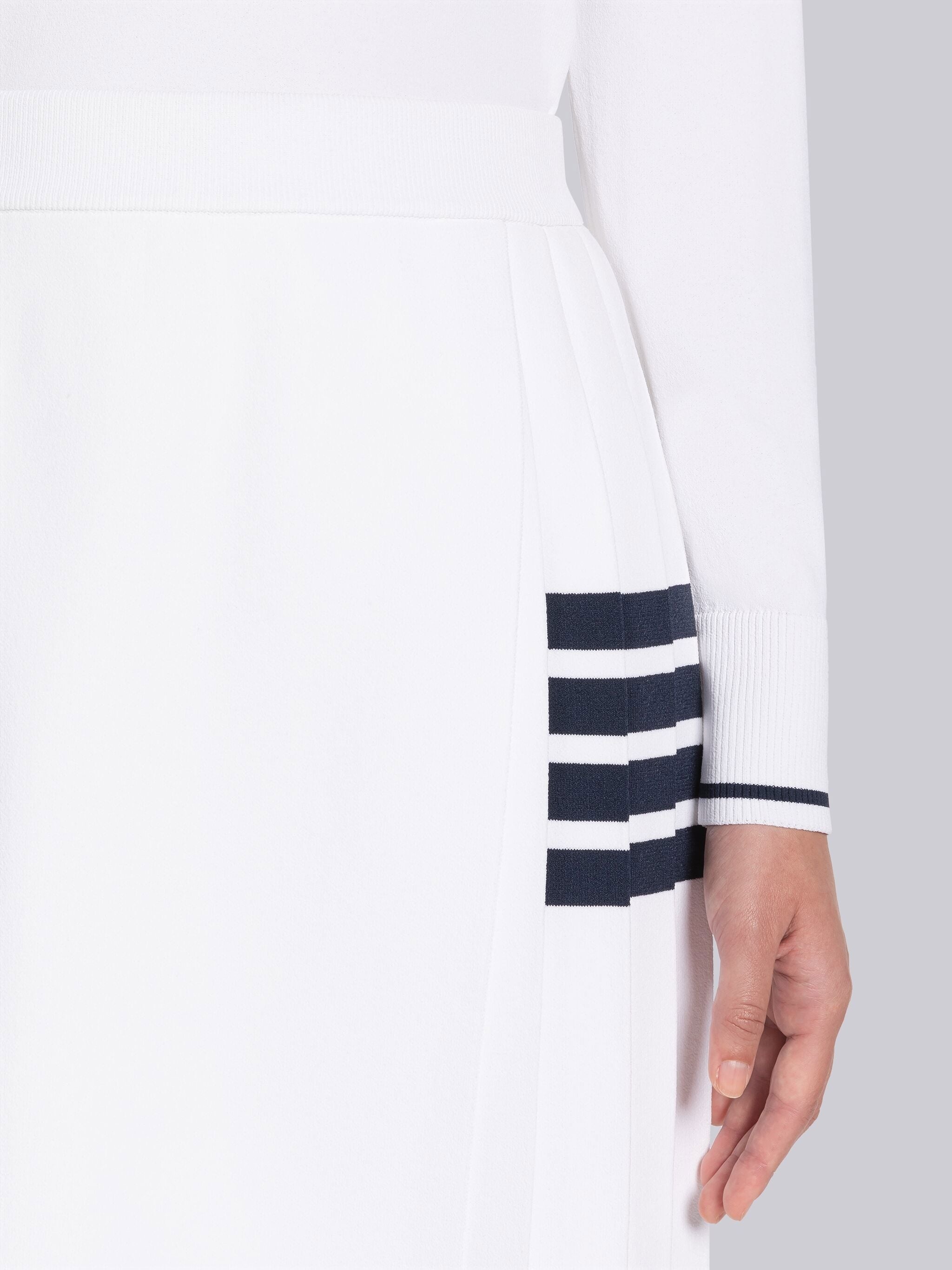 Viscose Tipping Pleated Wrap Mini Skirt - 5