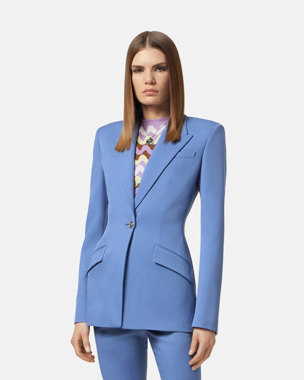 Wool Single-Breasted DV Blazer - 4