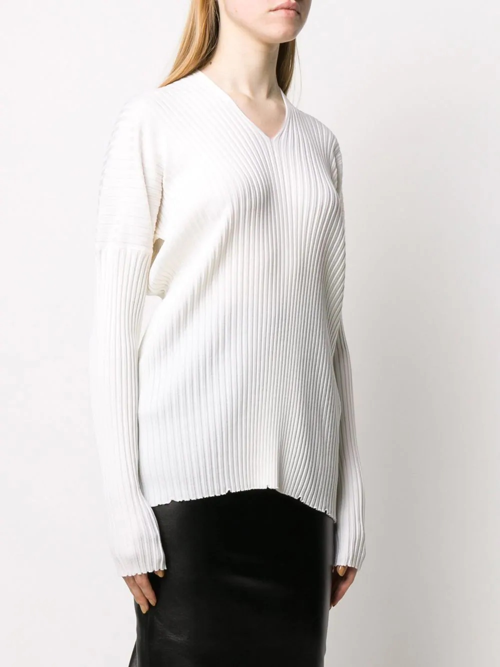 v-neck ribbed jumper - 3