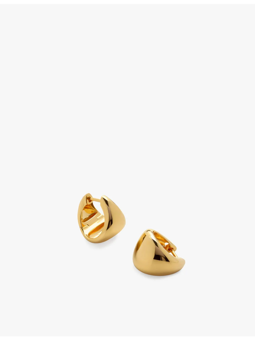 Tapered Small 18ct yellow gold-plated vermeil sterling silver hoop earrings - 1