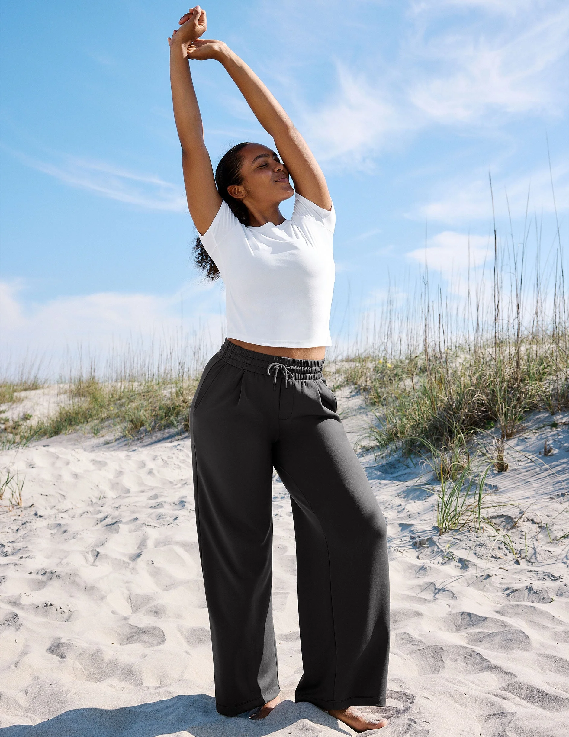 Luxe Sandwash Double Knit Wide Leg Pant - 1