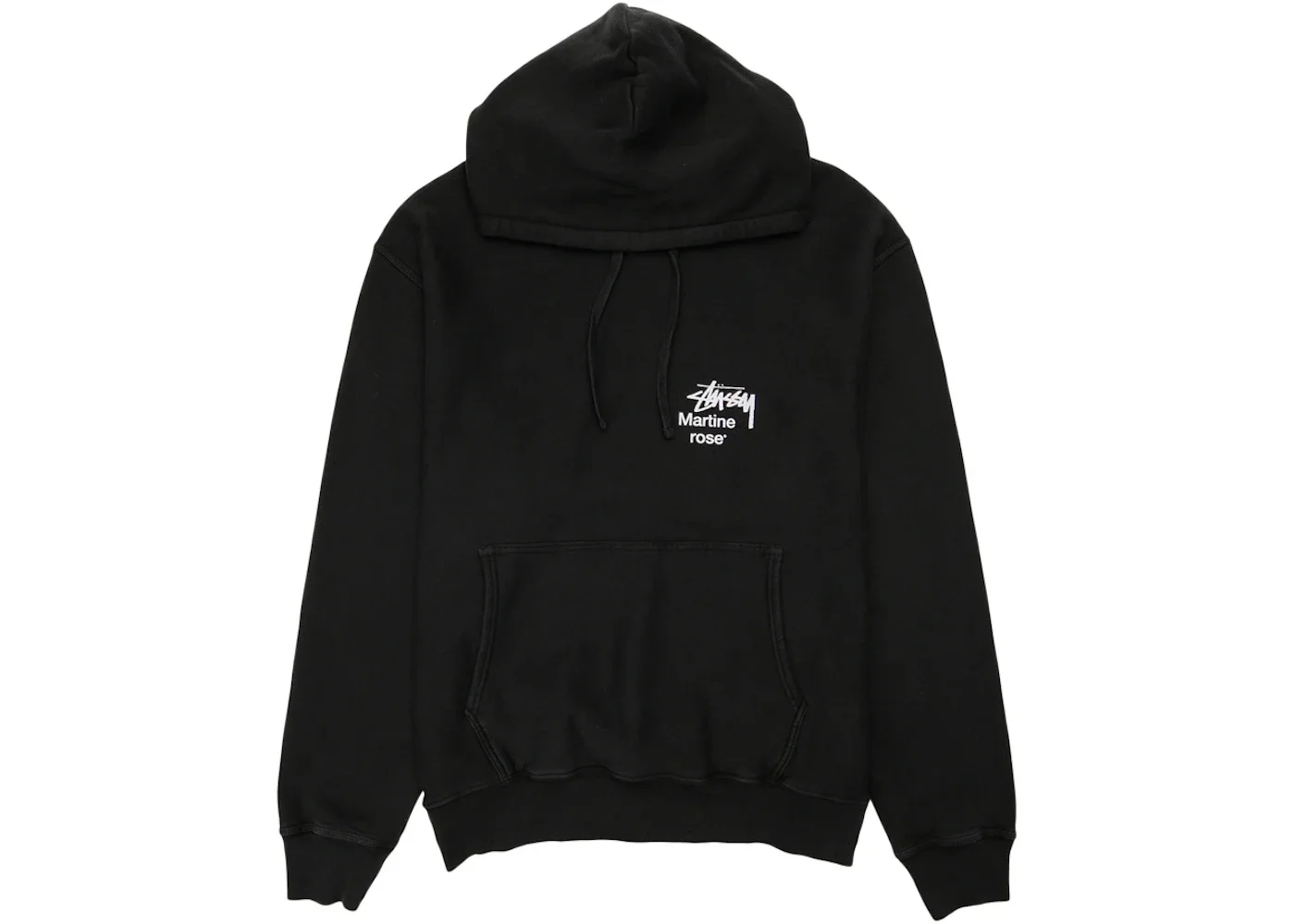 Stussy x Martine Rose Collage Pigment Dyed Hoodie Black - 1