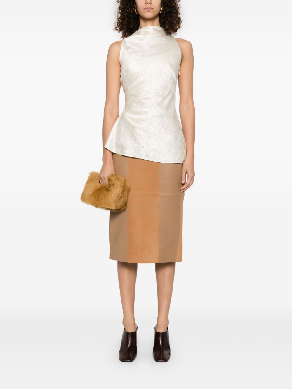asymmetric satin top - 2