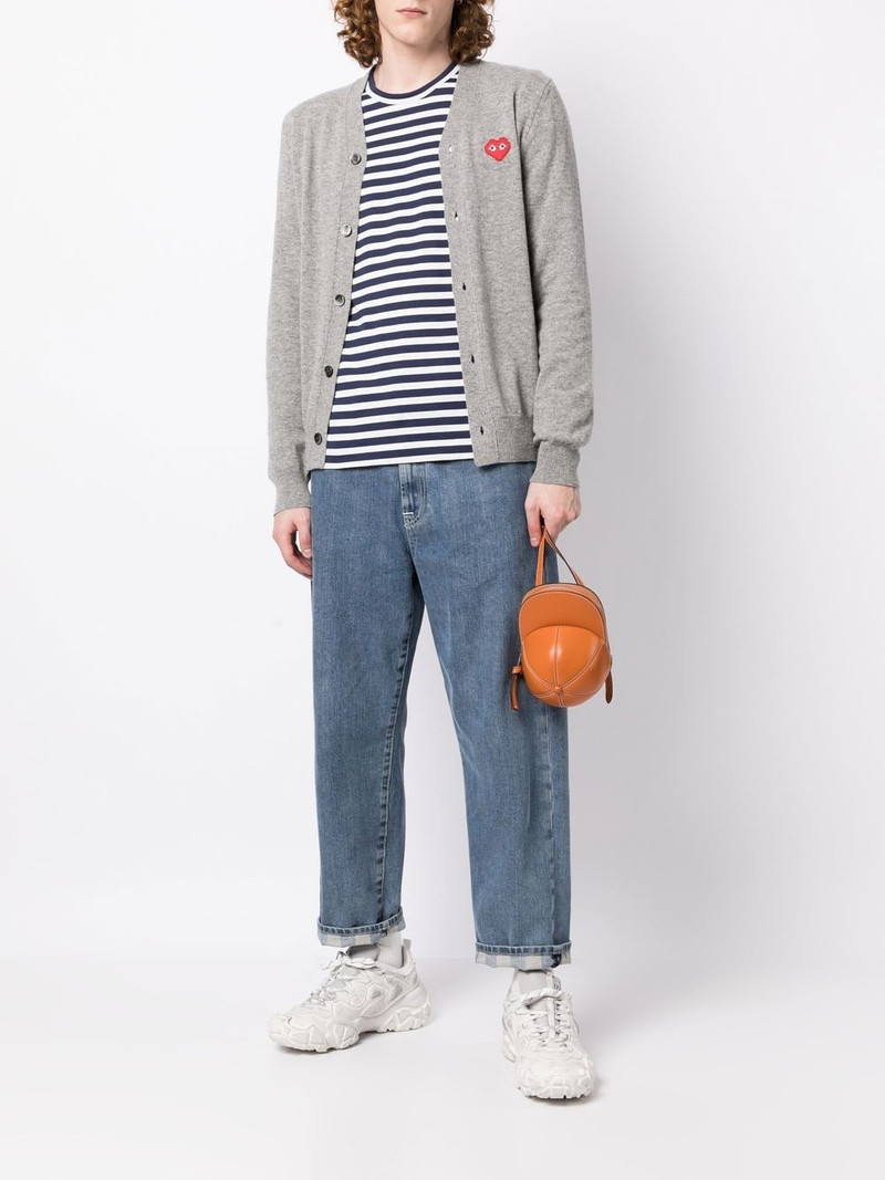 Comme des Garçons PLAY logo-patch wool cardigan outlook