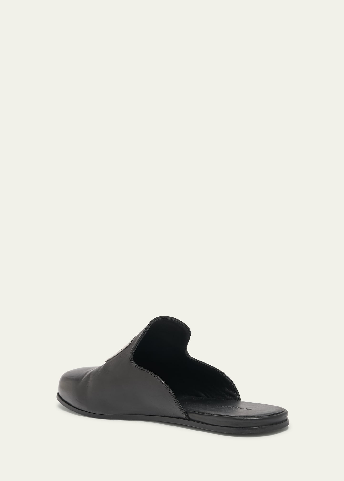 Men's Label Leather Mule Slides - 4