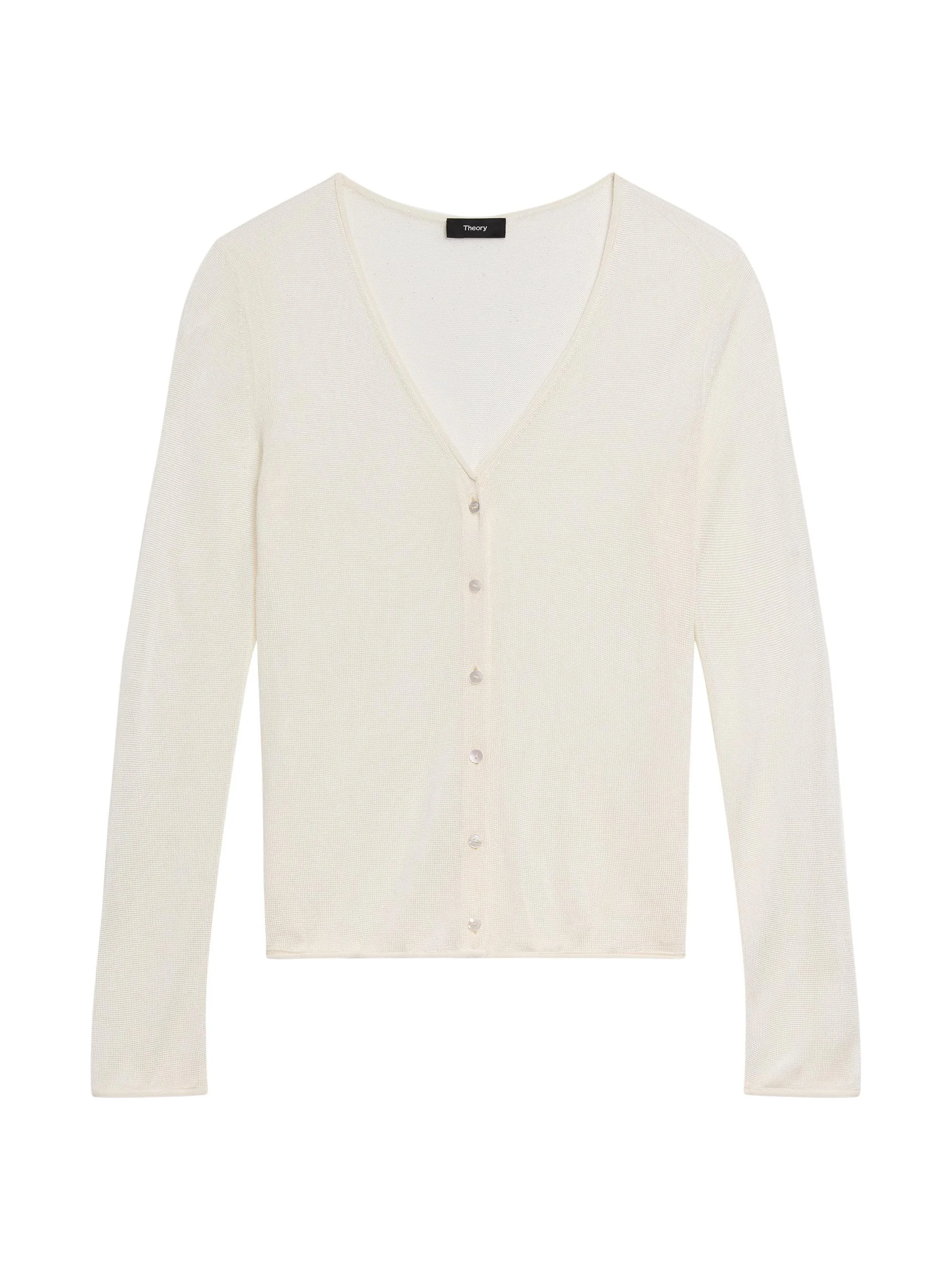 Women's Jersey Edge Sheer Cardigan - Ivory - 1