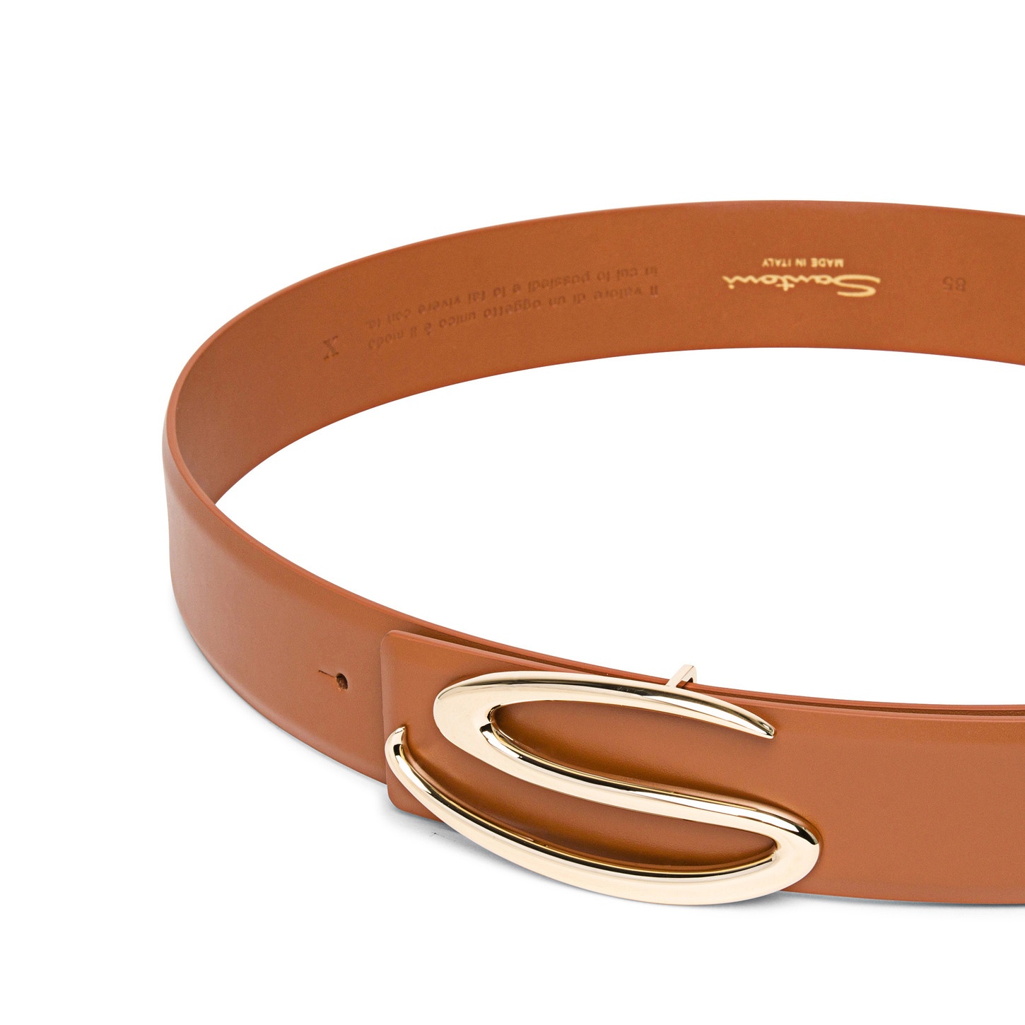 Brown leather belt strap - 3