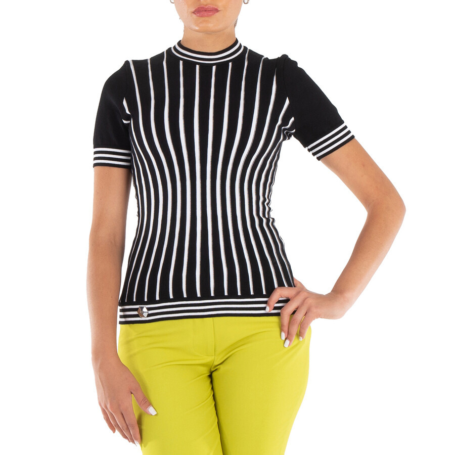 Philipp Plein Intarsia Stripes Short-Sleeve Pullover - 3