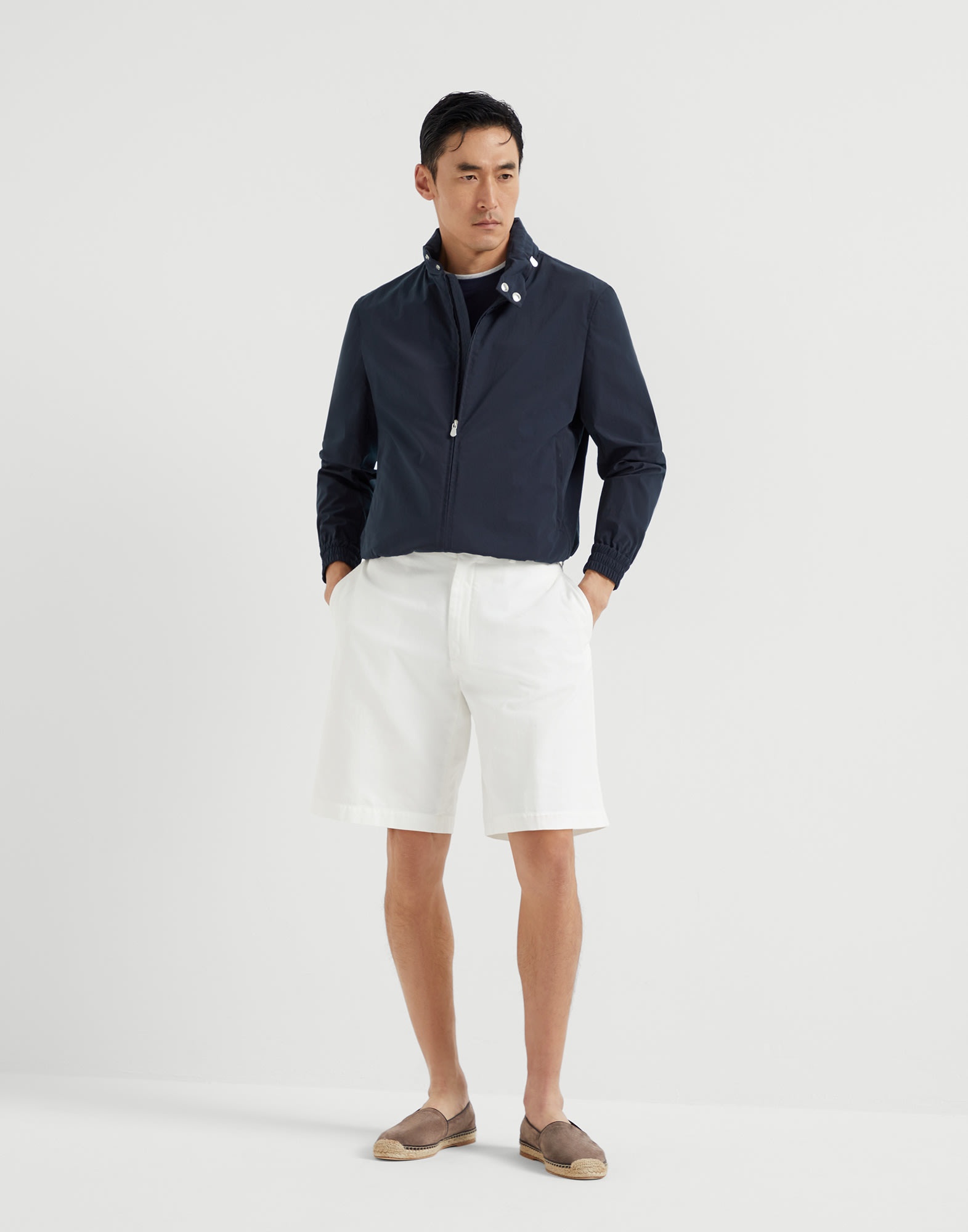 Silk and cotton jersey crew neck T-shirt with faux-layering - 5