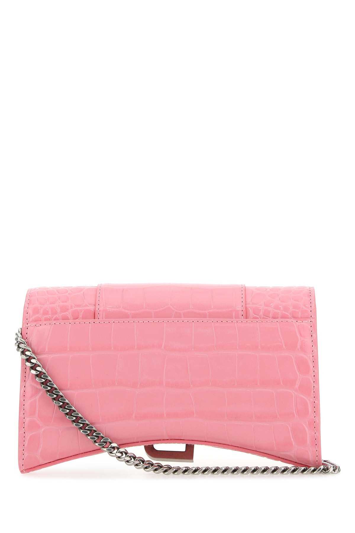 Pink leather Hourglass clutch - 3