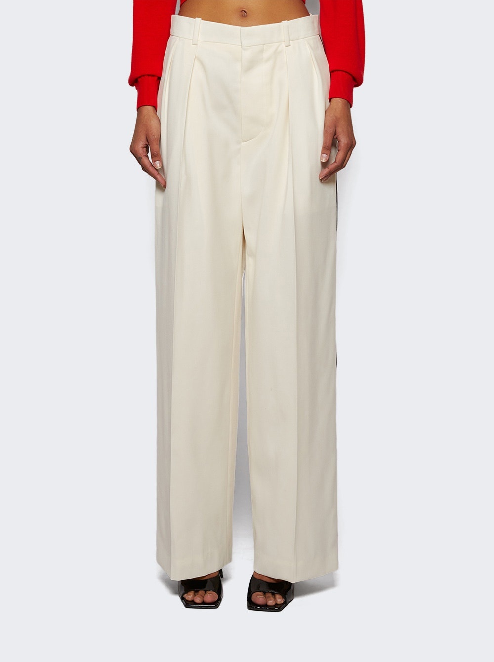 Low Rise Tuxedo Trouser Off White And Black - 3
