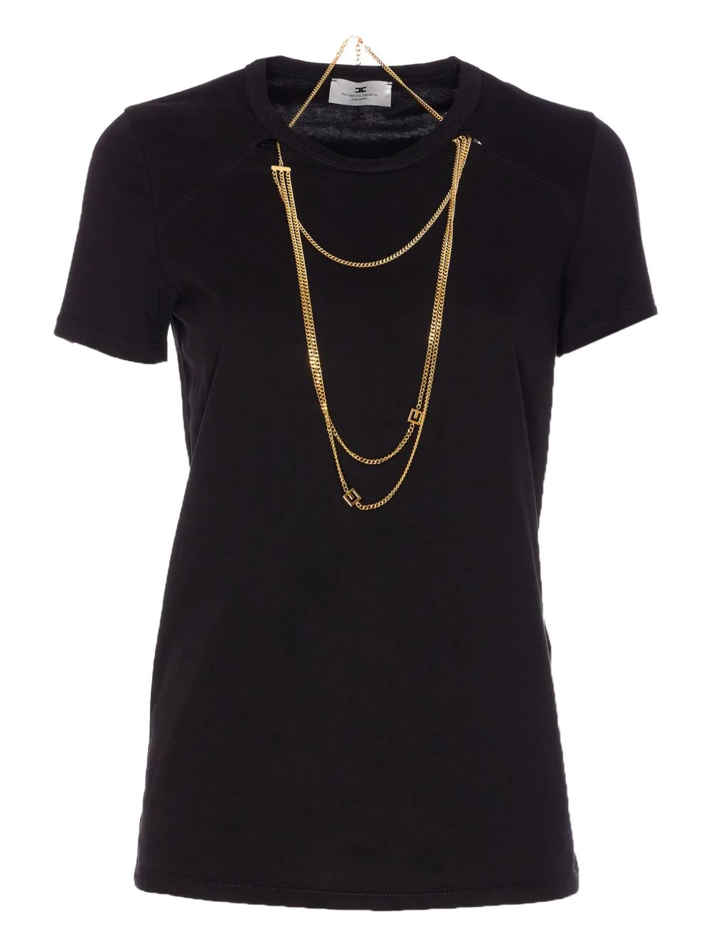 chain-embellished crew-neck T-shirt - 1