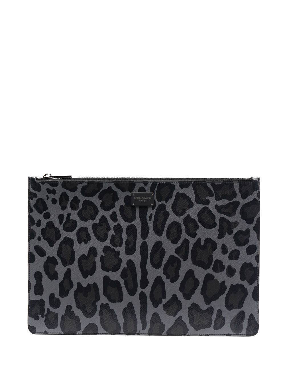 leopard-print clutch bag - 1