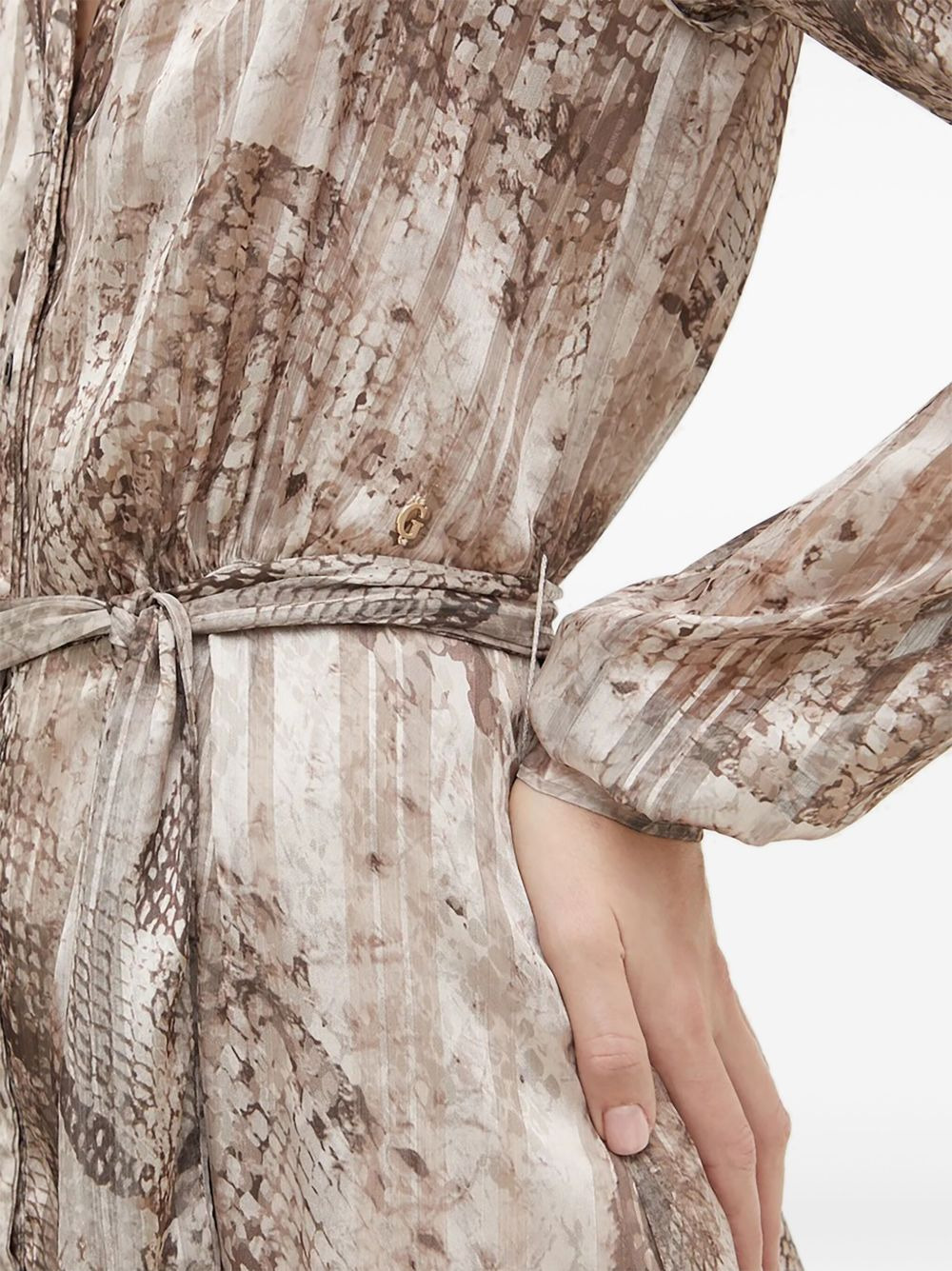 snakeskin-print maxi dress - 5