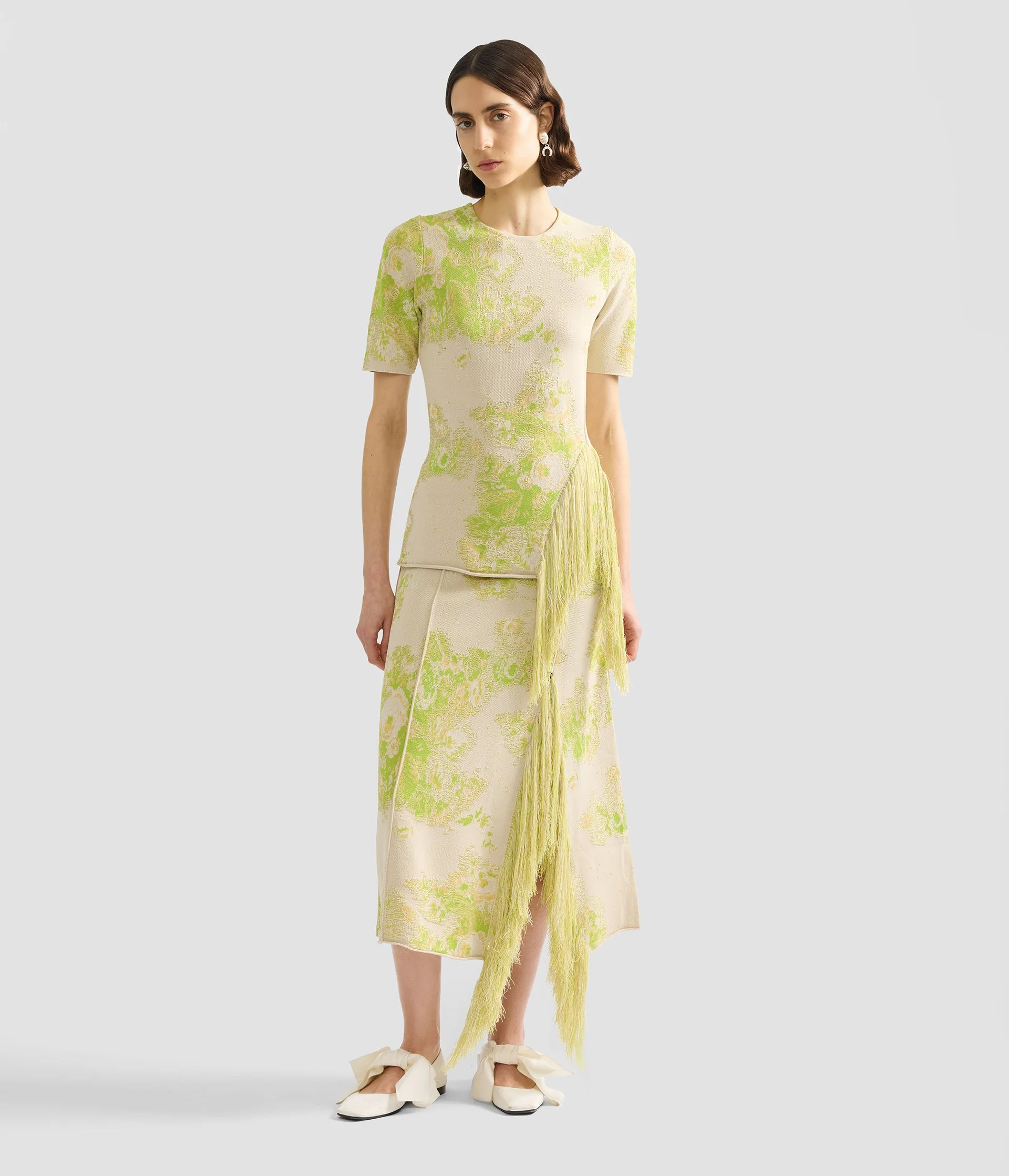 FRENCH FRAY SHORT SLEEVE KNIT TOP - 1