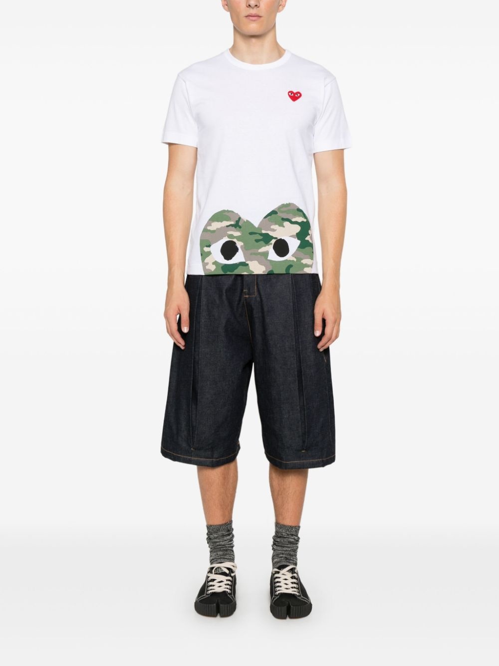 heart-patch cotton T-shirt - 2
