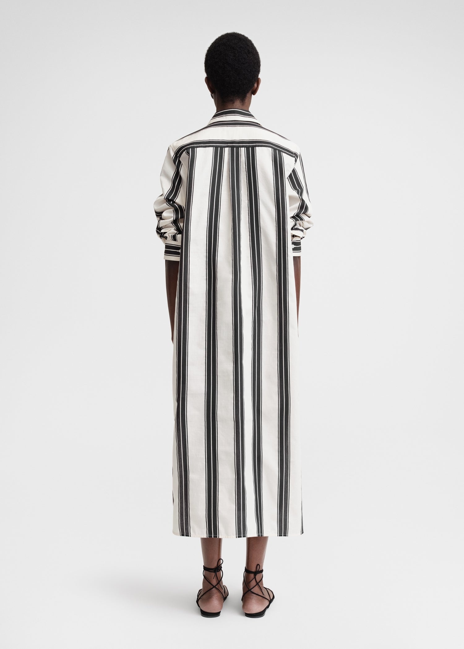 Jacquard-striped tunic dress black/white - 4