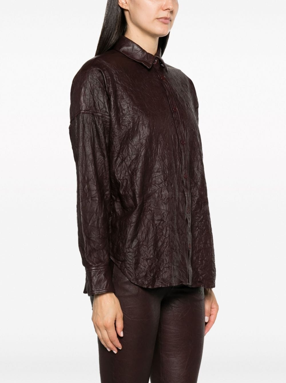 Tamara crinkled leather shirt - 3