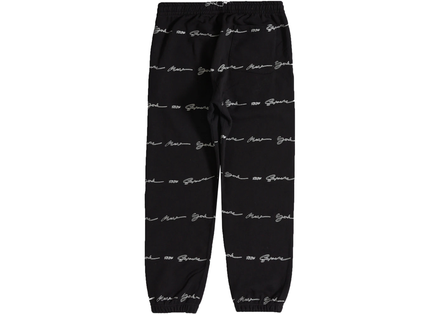 Supreme Script Stripe Sweatpant Black - 2