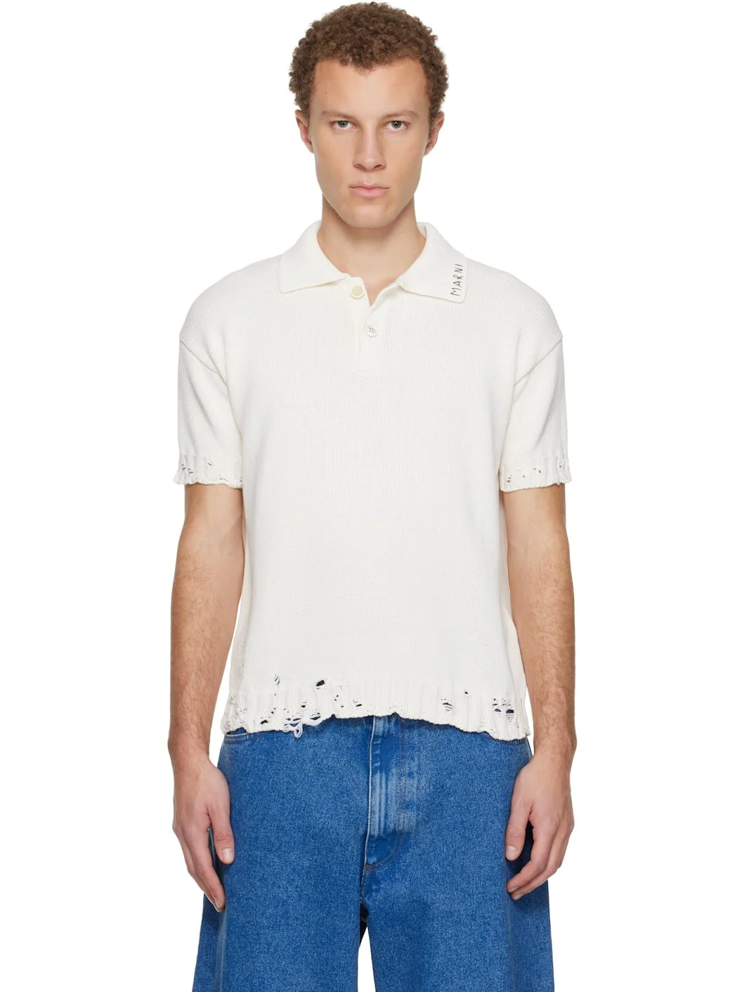 Off-White Dishevelled Cotton Polo - 1