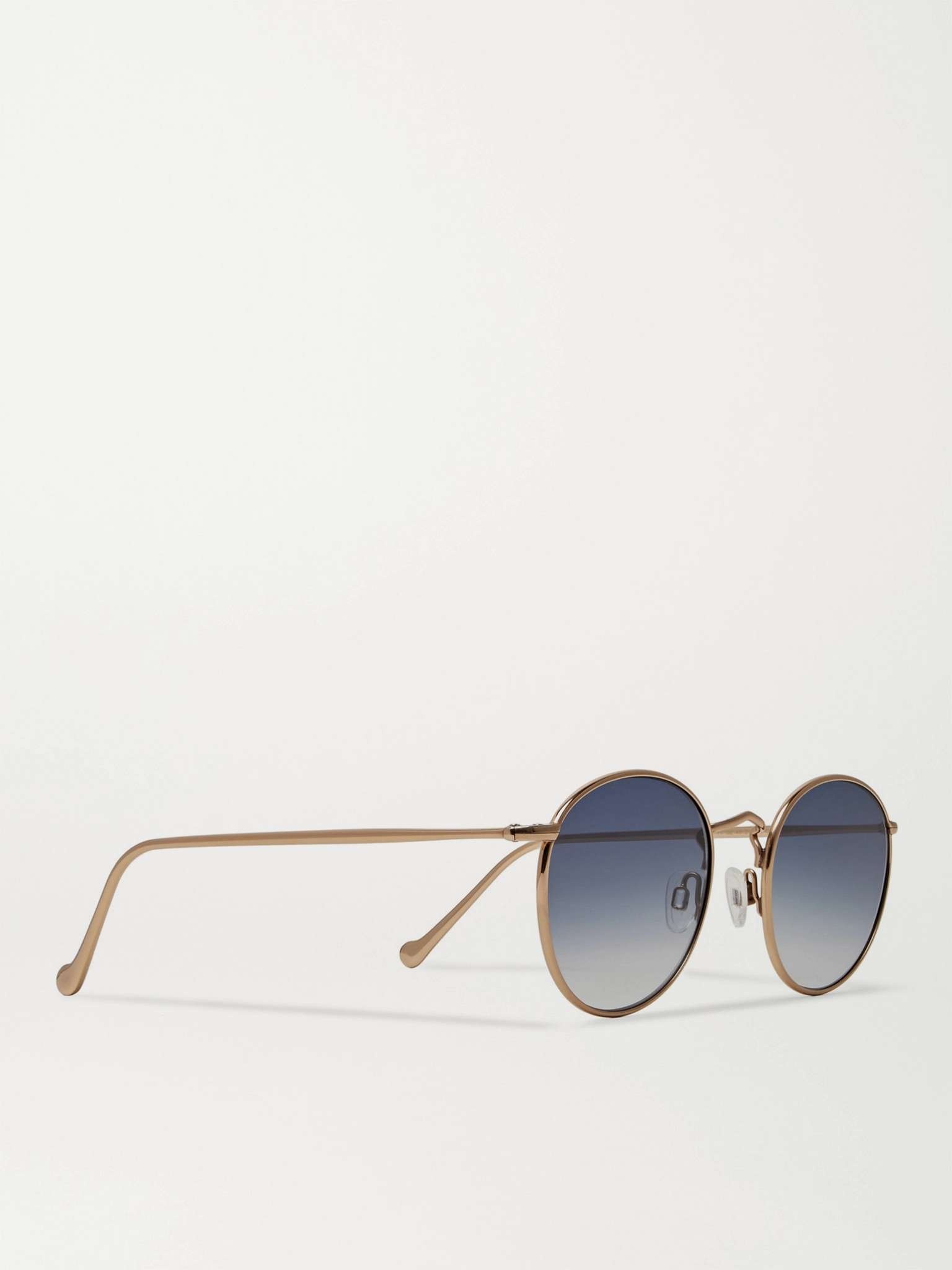 Zev Round-Frame Gold-Tone Titanium Sunglasses - 3