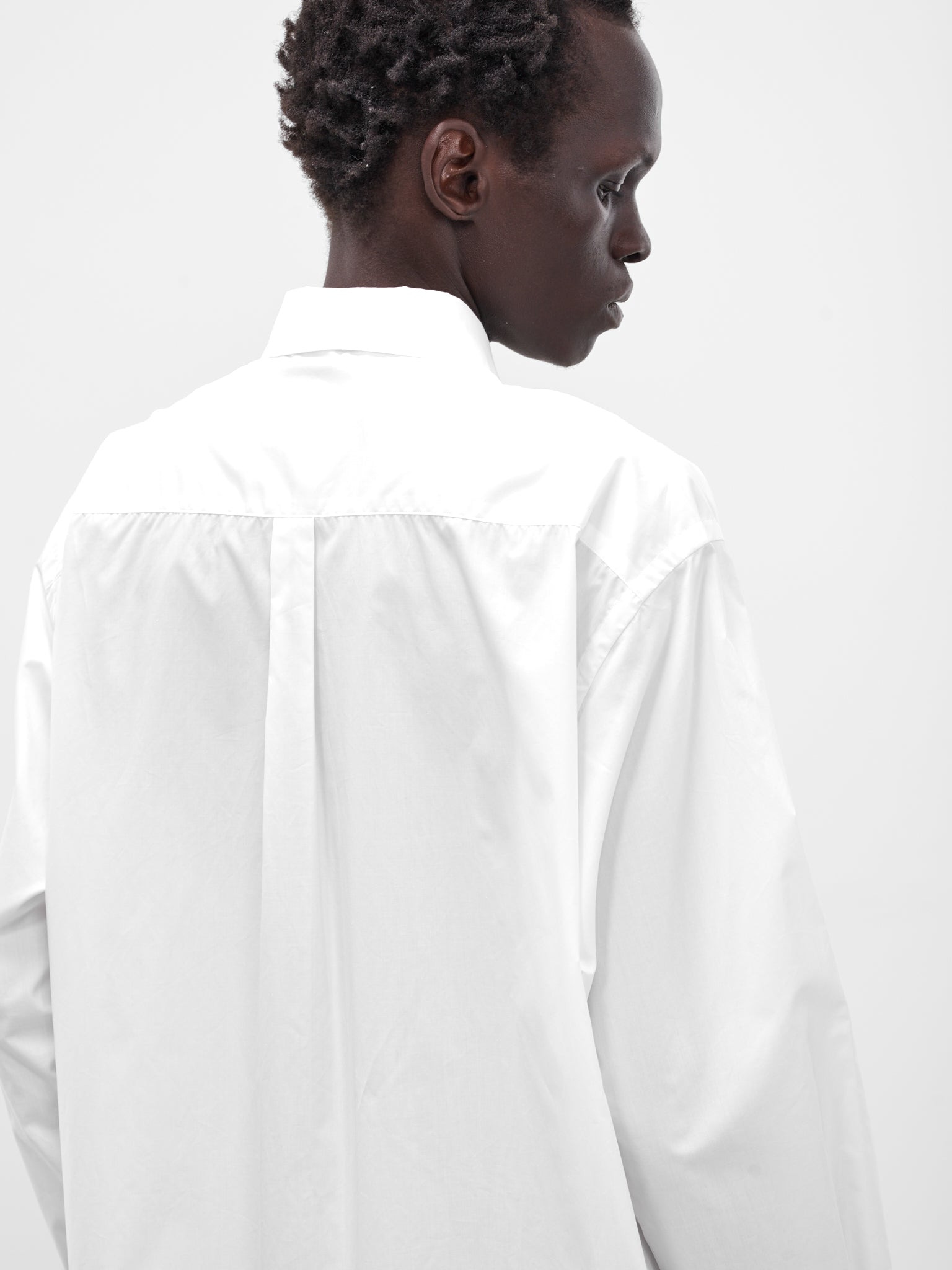 White Suvin Oversized Button-Up Shirt - 5