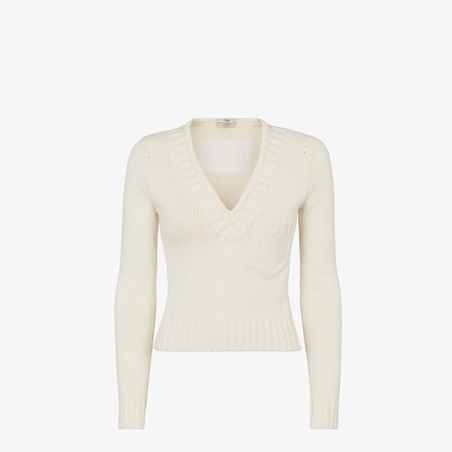 White cotton sweater - 1