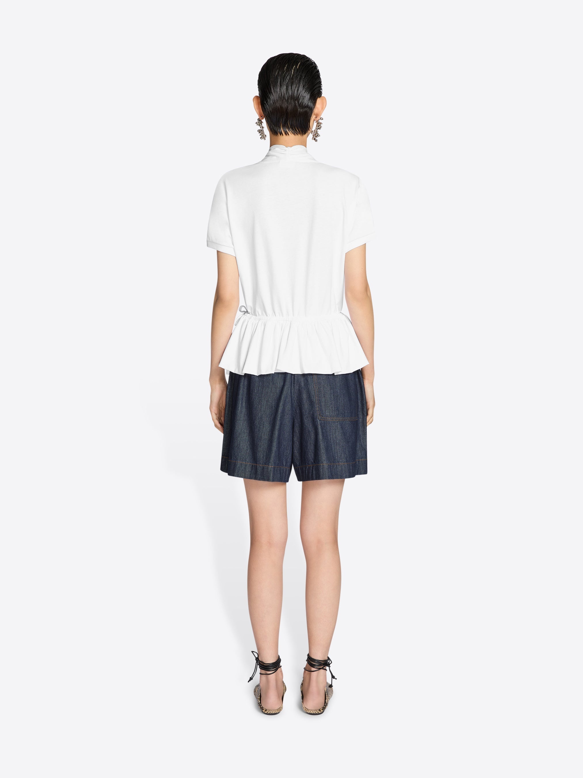 WIDE DENIM SHORTS - 4