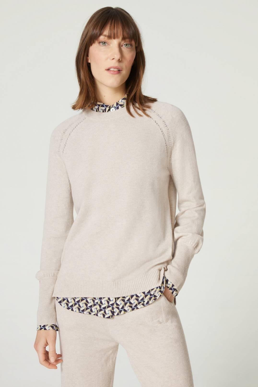 CINJA KNITTED PULLOVER IN SAND - 2