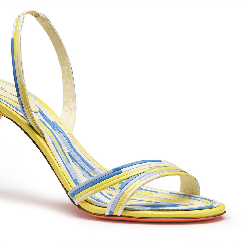 Women's multicolor leather high-heel sandal 5