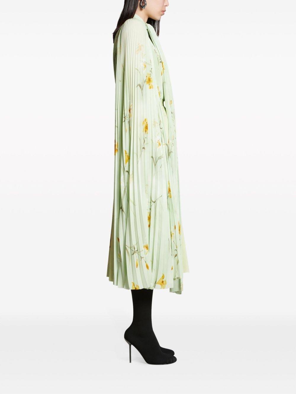 floral-print pleated blouse - 3
