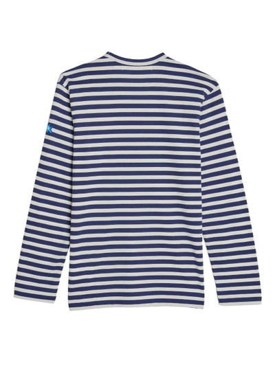 Comme des Garçons PLAY x Invader logo-patch striped T-shirt outlook