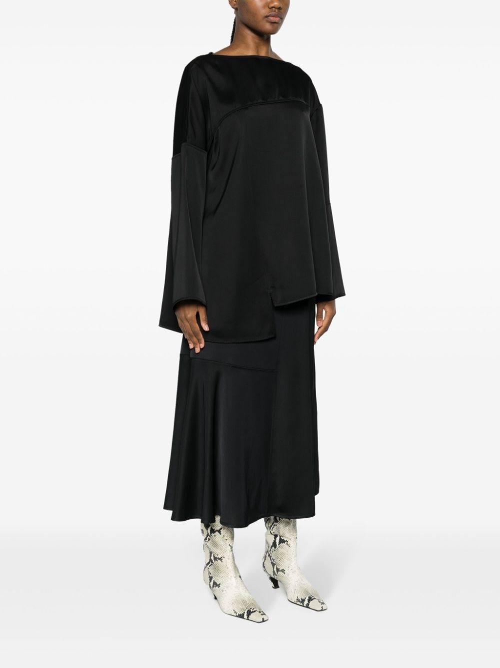 long-sleeve panelled shirt - 3