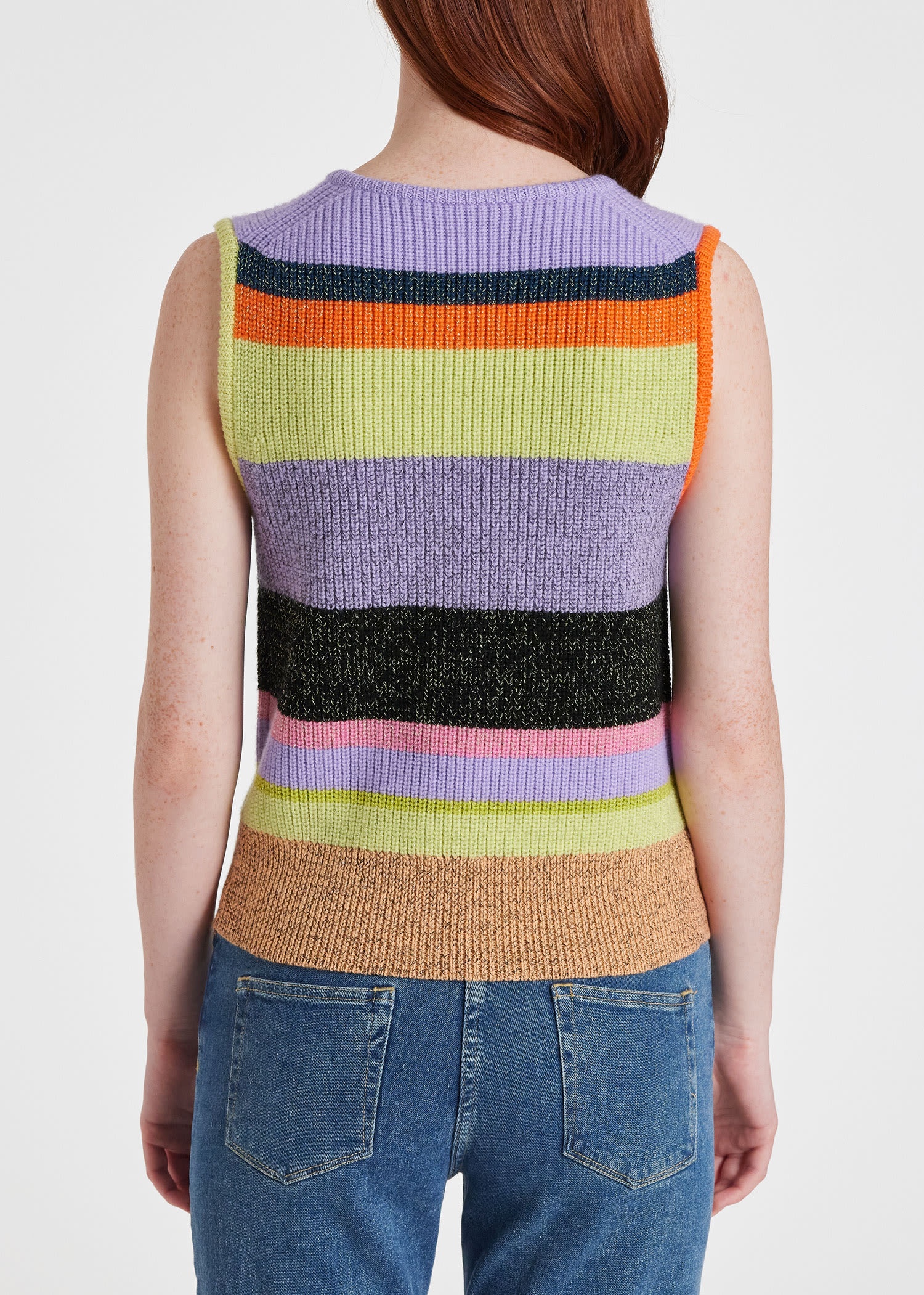 Stripe Button Down Vest - 4