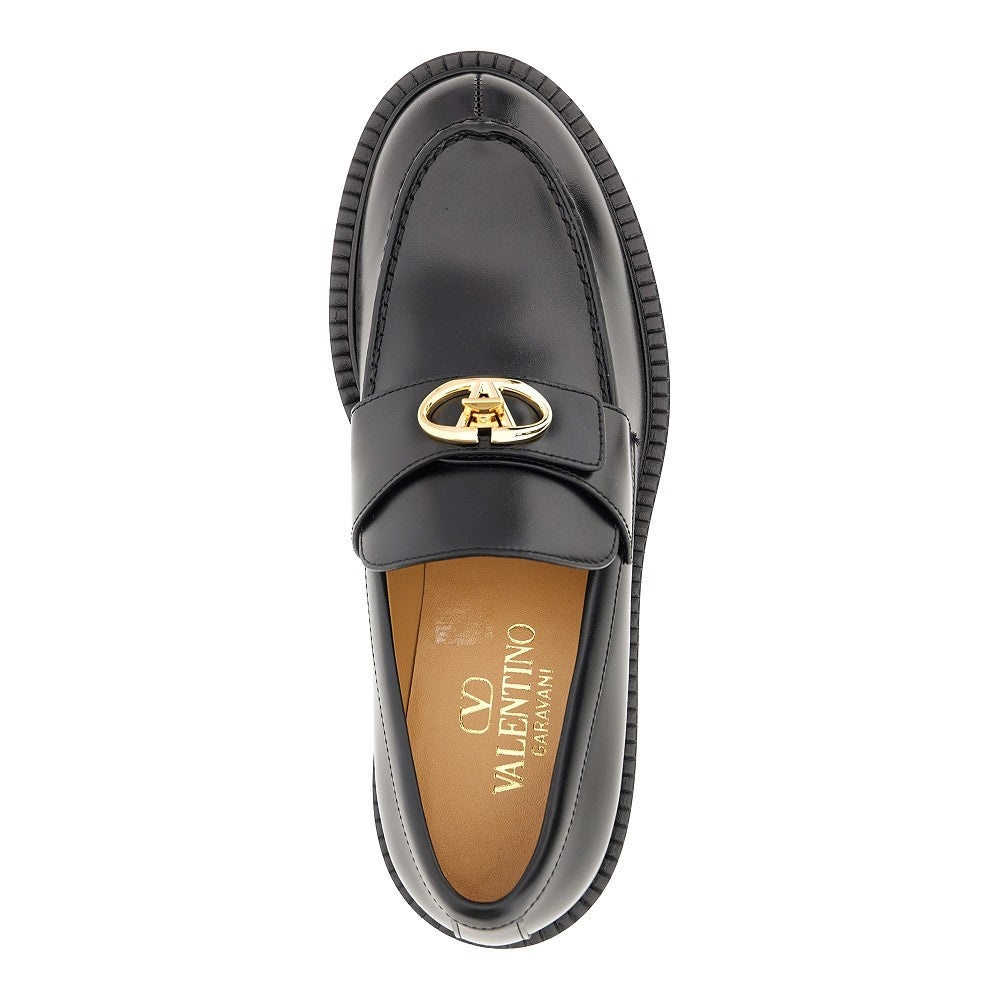 Valentino 'VLOGO LOCKER' LEATHER LOAFERS | rboutique
