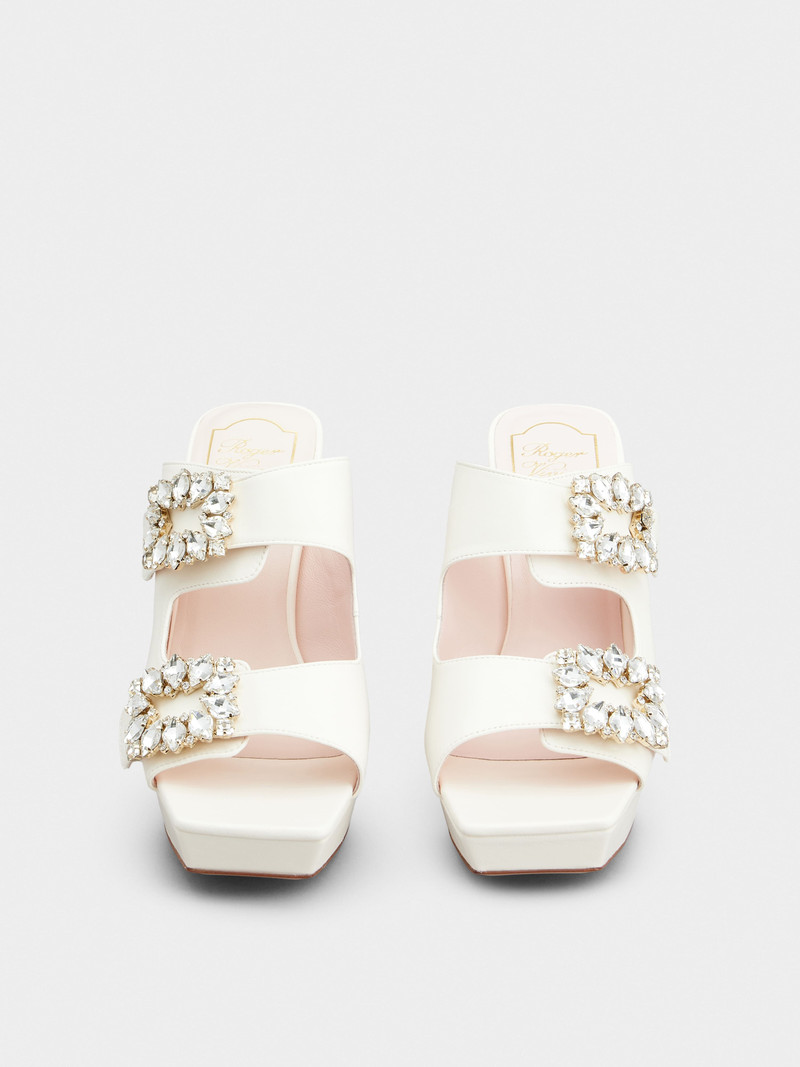 Slidy Viv' Strass Buckle Mules in Nappa Leather 7