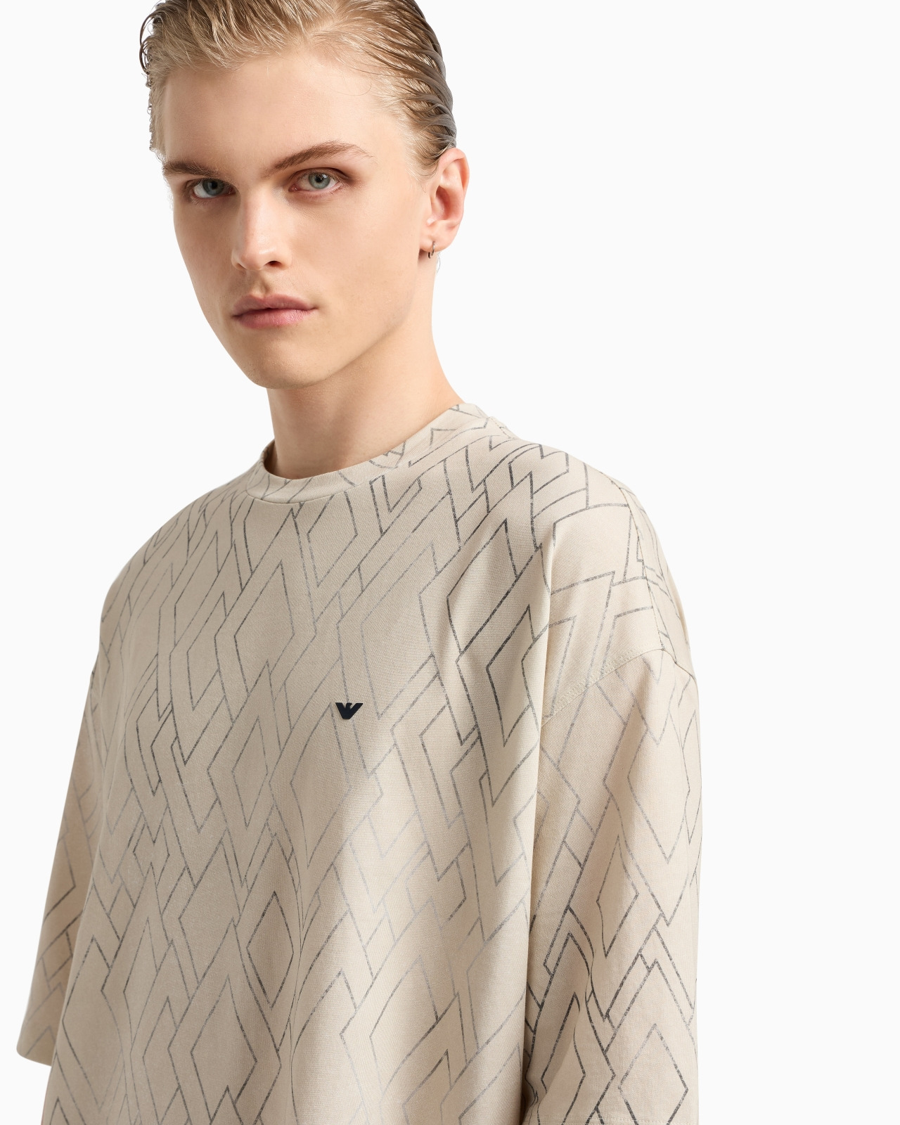 ASV JERSEY T-SHIRT WITH ALL-OVER DIAMOND PRINT - 5