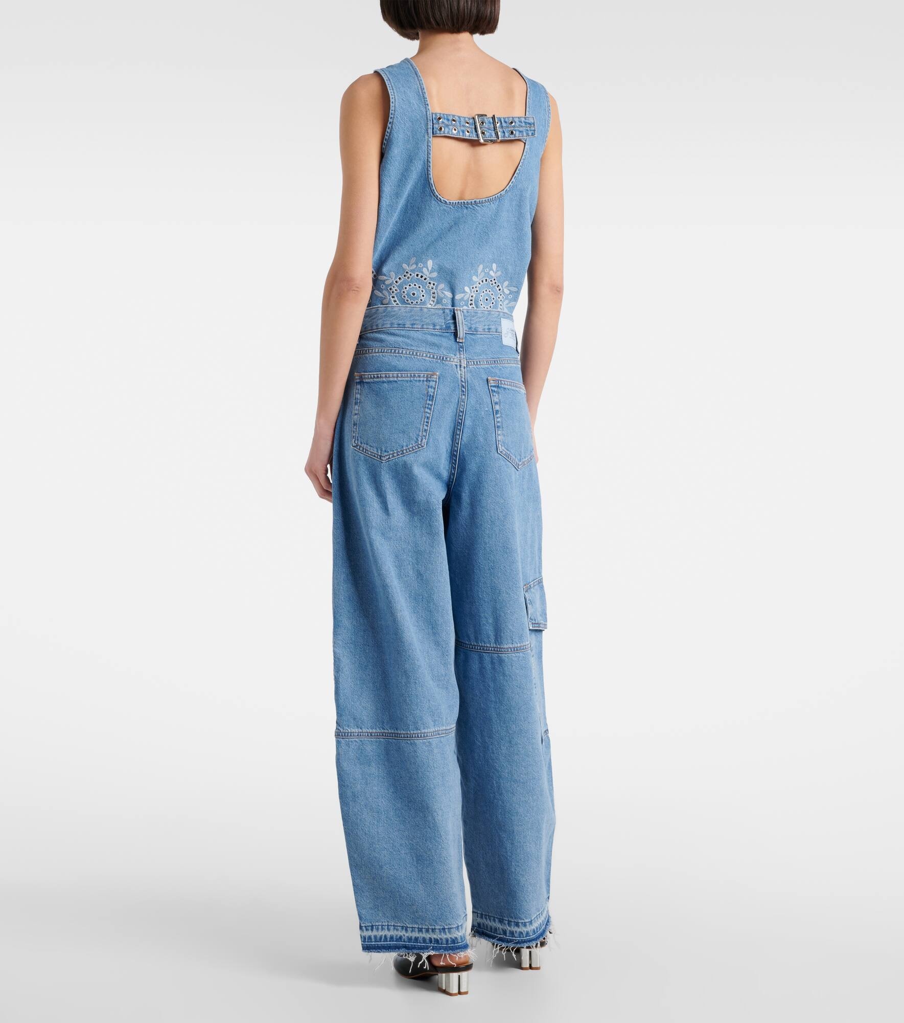 Broderie anglaise barrel-leg jeans - 3