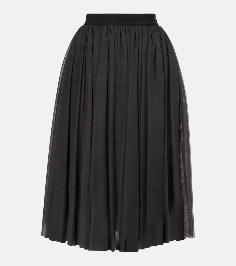 Gathered tulle 미디 스커트 - 1