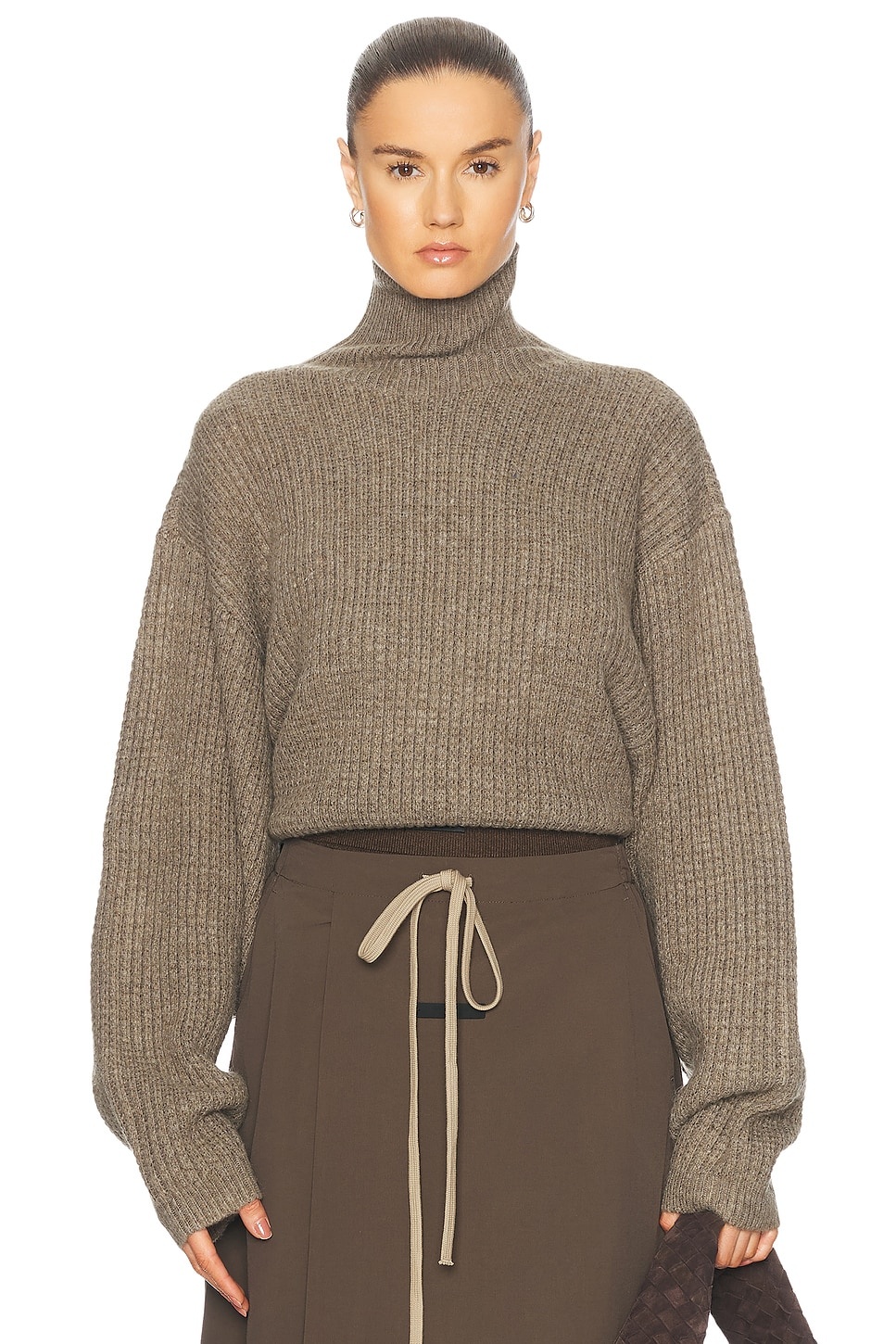 Cropped Turtleneck Sweater - 1