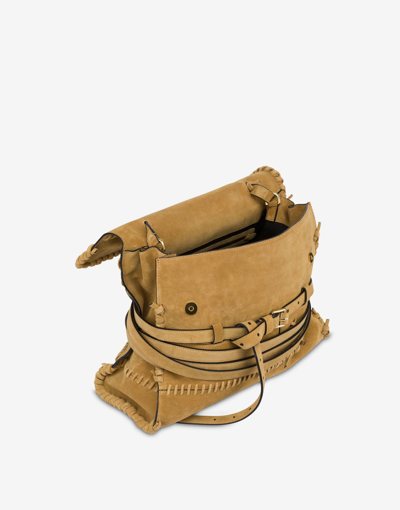 Moschino MOSCHINO TIE ME BAG IN SUEDE WITH STITCHING MEDIUM outlook