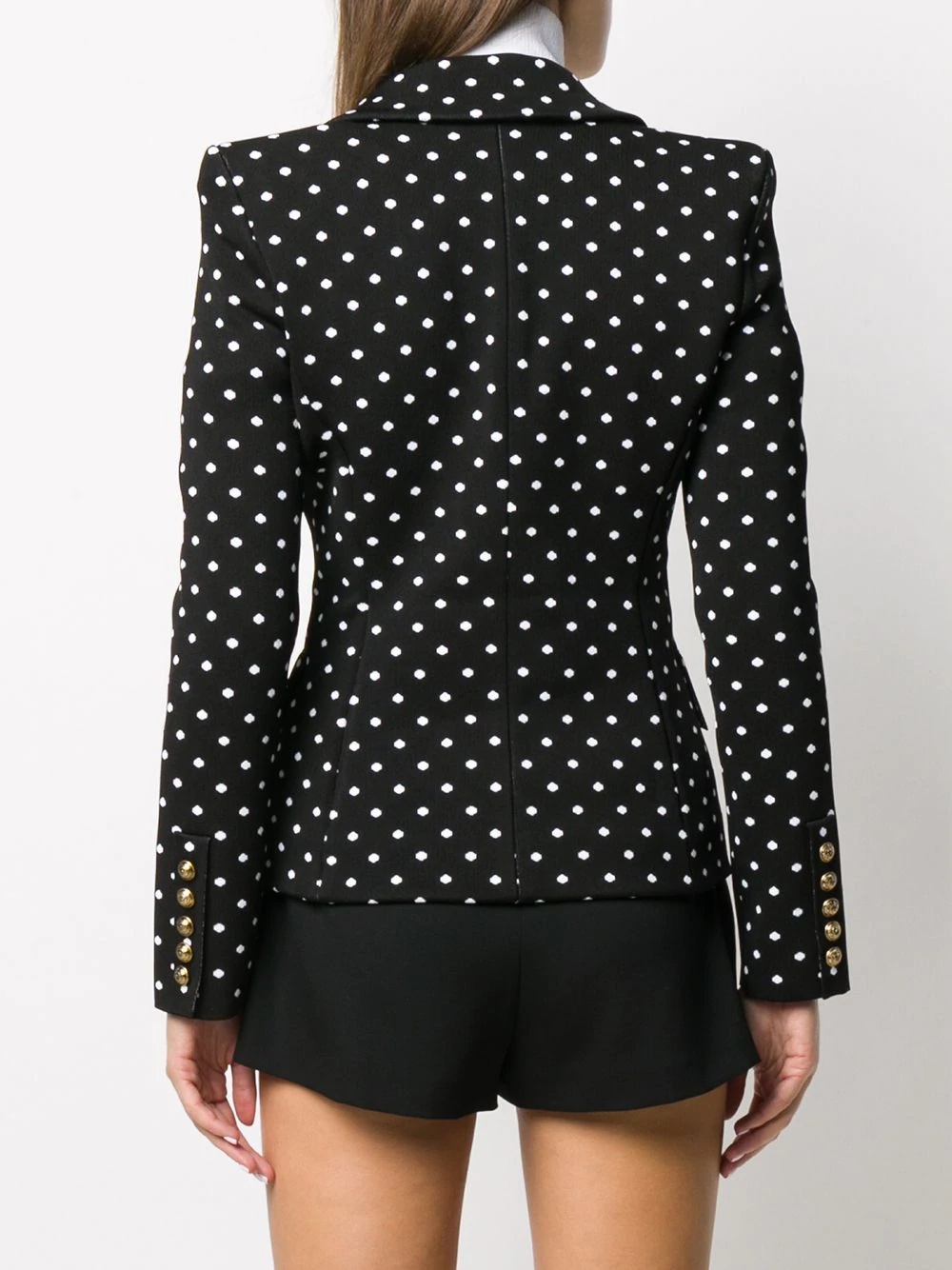 polka-dot double-breasted blazer - 4