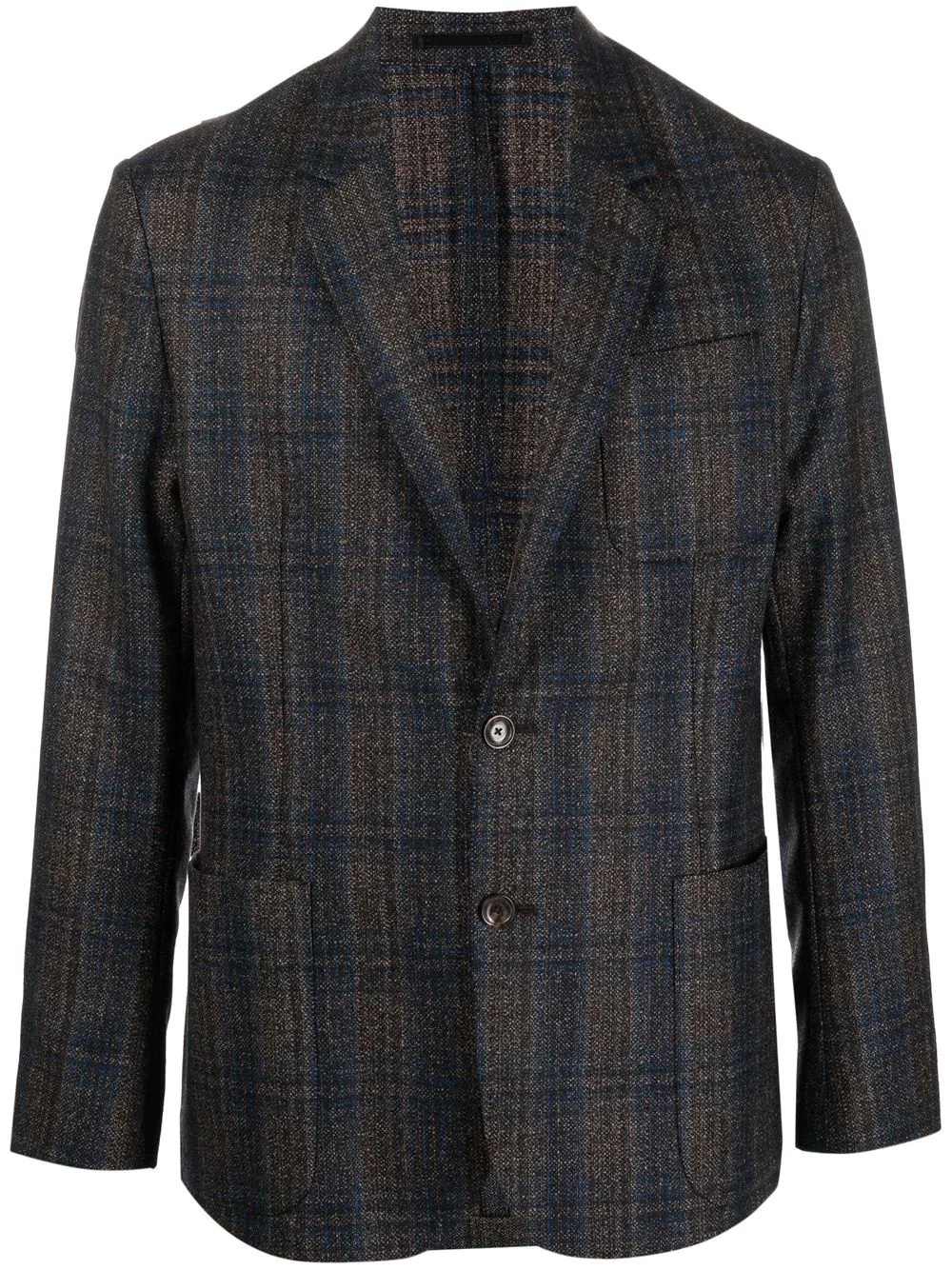 tartan-print single-breasted blazer - 1