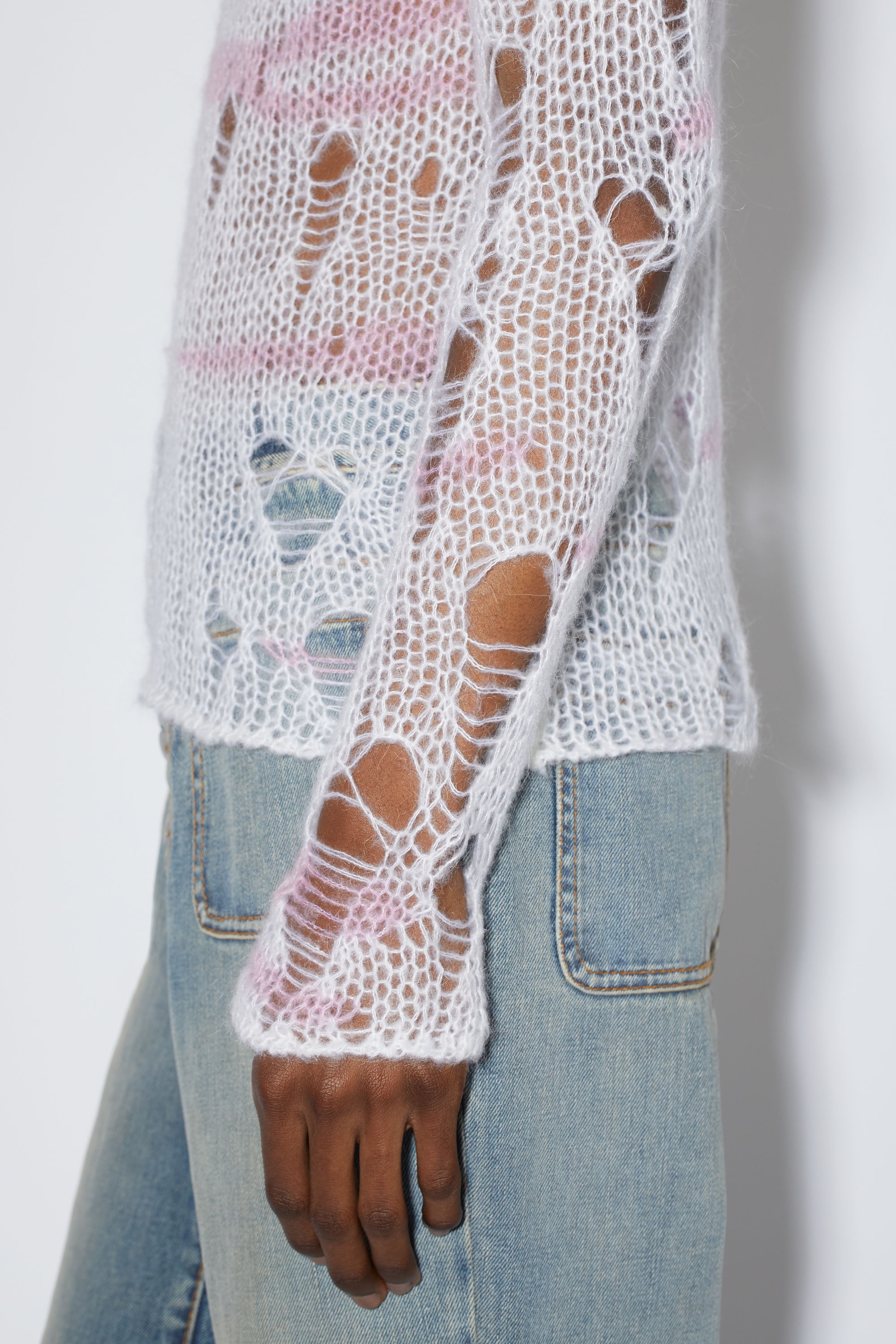 Crew neck jumper - Off white/pink - 4