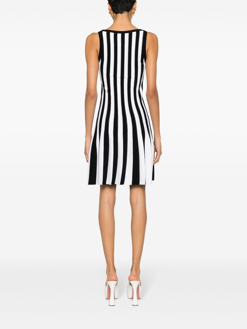 striped ribbed-knit minidress - 4