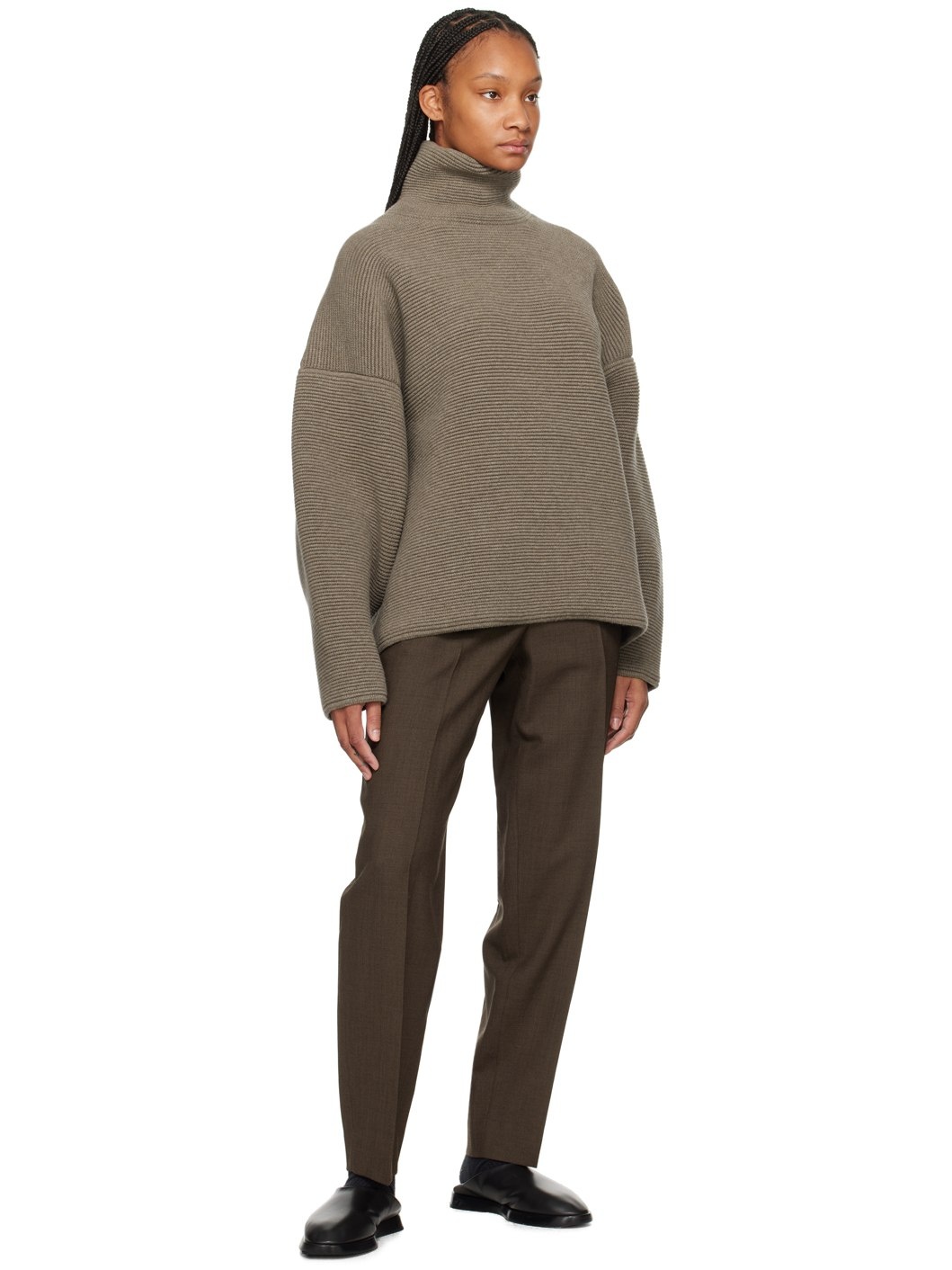 Brown Tapered Trousers - 4