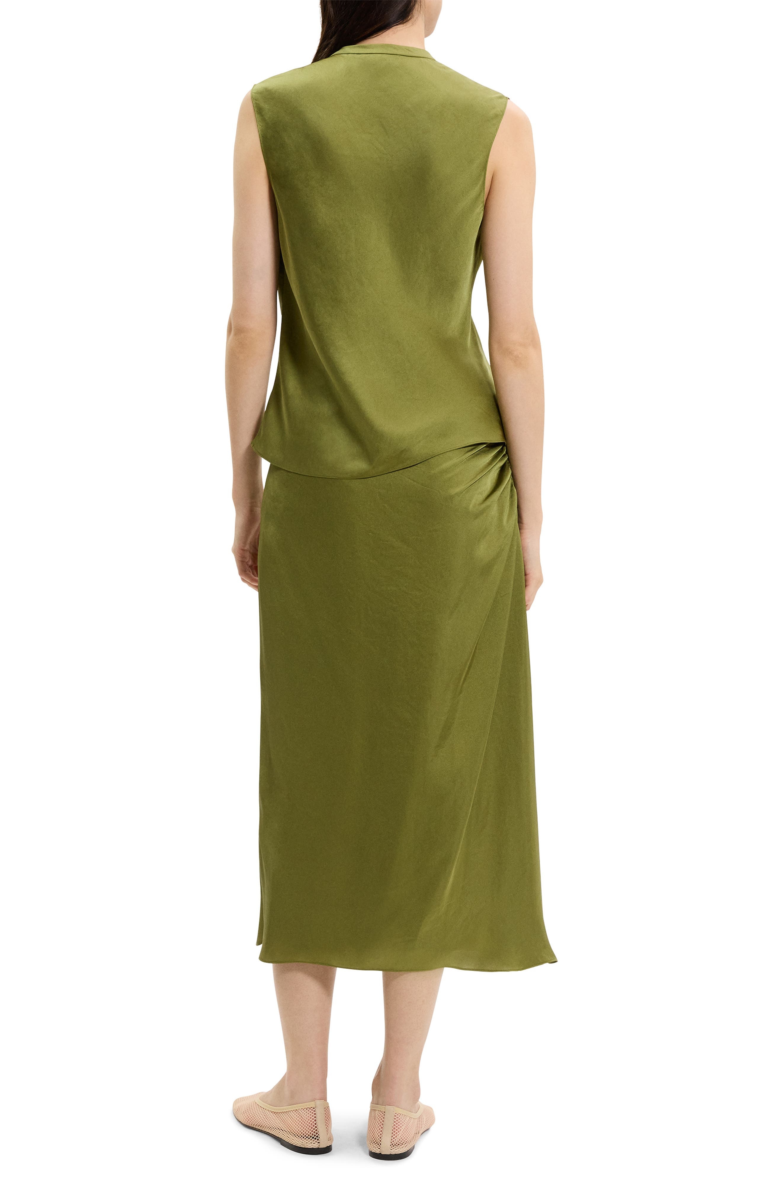 Theory Twist Neck Sleeveless Top in Avocado at Nordstrom - 8