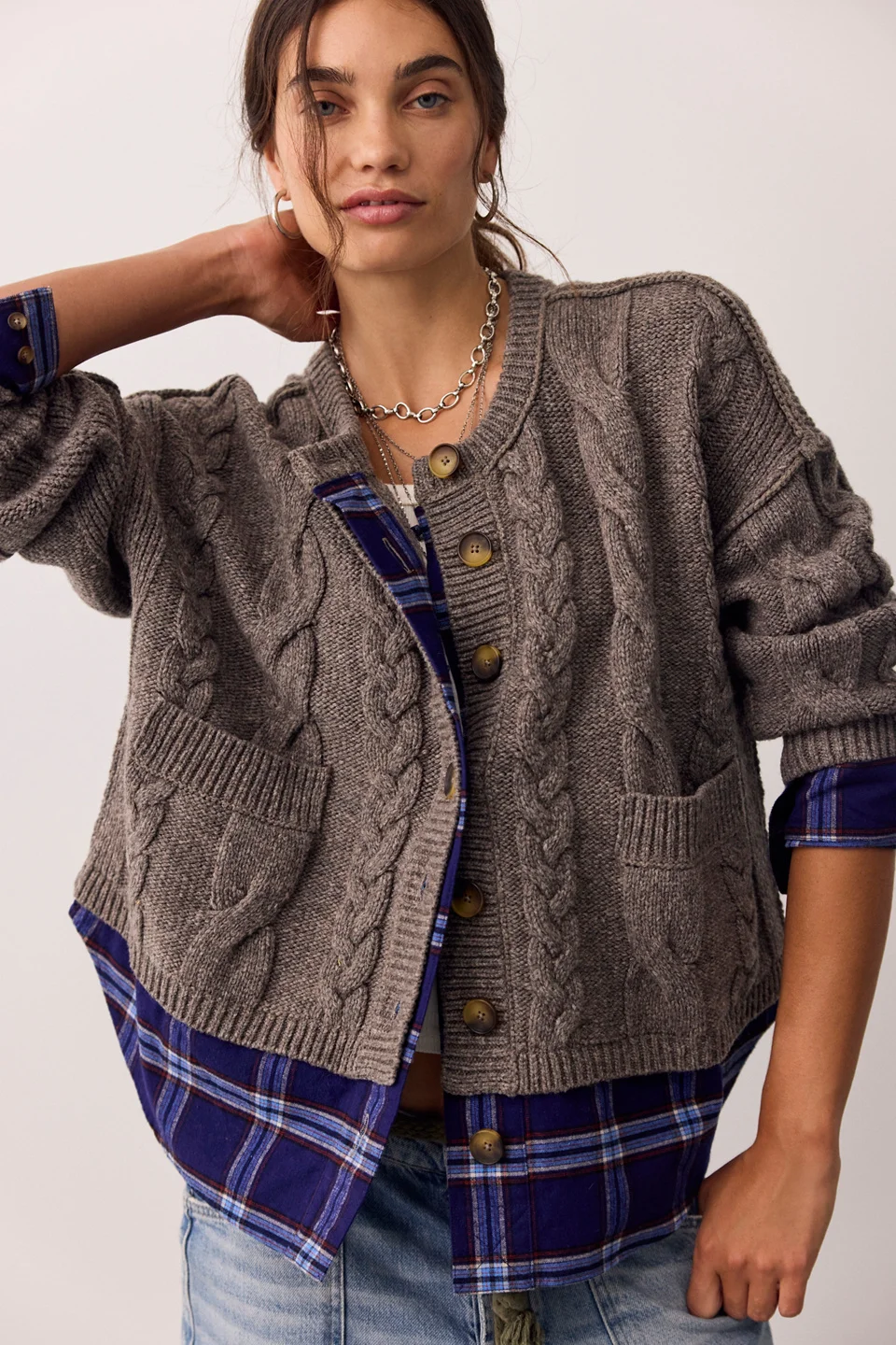 We The Free Highland Flannel Lined Cardi - 1